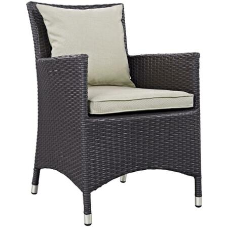 EAST END IMPORTS Sojourn Outdoor Patio Armchair- Espresso Beige EEI-1913-EXP-BEI